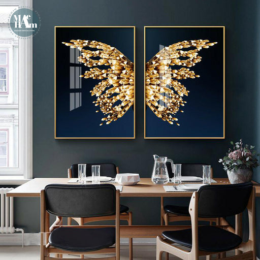 Nordic Golden Butterfly Canvas Print