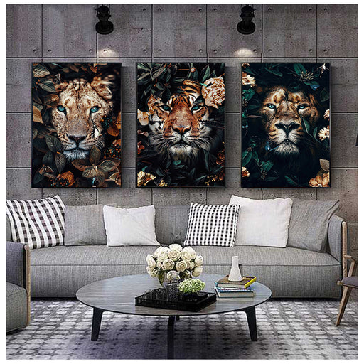 Forest Art Wild Cat Abstract Canvas Prints 