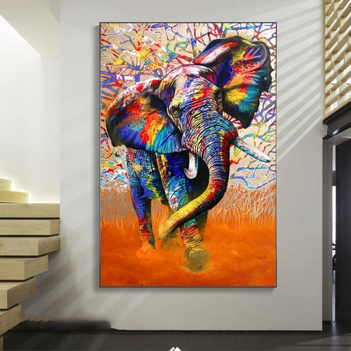 Elephant Print on Canvas 